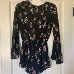 Mimi Chica Black Floral Romper
